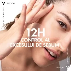 Fluid cu protectie solara SPF 50+ pentru fata, cu acid salicilic si niacinamida, ten gras cu tendinta acneica, 40 ml, Vichy