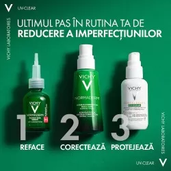 Fluid cu protectie solara SPF 50+ pentru fata, cu acid salicilic si niacinamida, ten gras cu tendinta acneica, 40 ml, Vichy