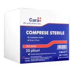 Comprese sterile, 10 x 10cm, Cara