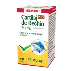 Cartilaj de Rechin Plus 740 mg cu vitamina C, 100 capsule, Walmark
