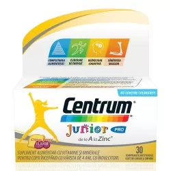 Centrum Junior Pro de la A la Zinc, 30 comprimate, GSK