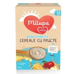 Cereale cu fructe Buna Dimineata, +12 luni, 250g, Milupa