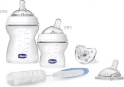 Chicco 8071164-7 Set Nou Nascut Natural Feeling (2Biberonx150ml+2Biberonx250ml+Suzeta+Tetina+Perie)
