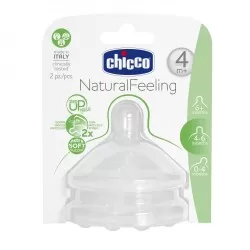 Tetina Natural Feeling Silicon Flux Reglabil +4uni 8103520-7, 2 buc, Chicco