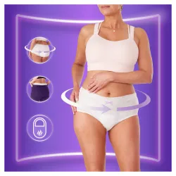 Chiloti pentru incontinenta urinara Always Discreet Plus 6 picaturi, Marimea L, 8 bucati