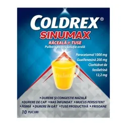 Coldrex SinuMax Raceala si Tuse, 1000 mg/200 mg/12,2 mg, 10 plicuri, Perrigo