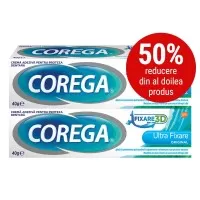 Corega Ultra Fixare Original Crema Adeziva pentru Proteza Dentara x 40 g (1+1-50 Oferta)