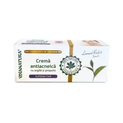 Crema antiacneica superactiva cu argila si propolis, 20ml, VivaNatura
