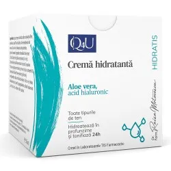 Crema hidratanta cu aloe vera si acid hialuronic Hidratis Q4U, 50ml, Tis Farmaceutic