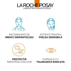 Crema hidratanta cu protectie solara SPF 50+ pentru fata, ten sensibil sau intolerant la soare, fara parfum, 50 ml, Anthelios UV-Mune 400 , La Roche Posay