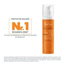 Crema nuantatoare anti-imbatranire pentru protectie solara cu SPF 50+, 50 ml, Avene