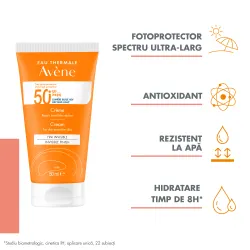 Crema pentru protectie solara SPF 50+, 50 ml, Avene