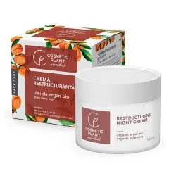 Crema restructuranta de noapte cu ulei de argan bio si extract bio de aloe vera, 50 ml, Cosmetic Plant
