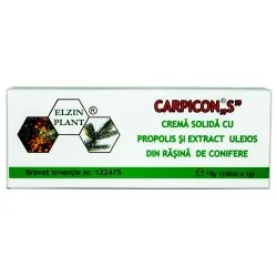 Crema solida cu propolis si extract uleios din rasina de conifere Carpicon S, 10 supozitoare, Elizin Plant