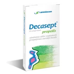 Decasept propolis, 24 comprimate, Amniocen