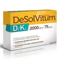 DeSolVitum D3+K2 2000UI D3 + 75Â¬Âµg K2, 30 comprimate filmate, Aflofarm