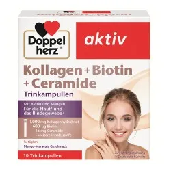 Kollagen + Biotina + Ceramide, 10 flacoane, Doppel Herz Aktiv