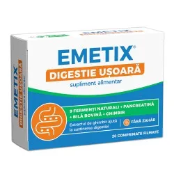 Emetix Digestie Usoara fara Zahar, 20 comprimate filmate, Fiterman Pharma
