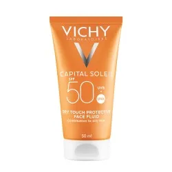 Emulsie matifianta cu protectie solara SPF 50+ pentru fata, cu efect anti-stralucire pentru ten gras-mixt, 50 ml, Capital soleil, Vichy