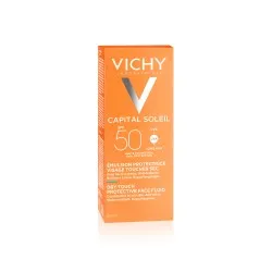 Emulsie matifianta cu protectie solara SPF 50+ pentru fata, cu efect anti-stralucire pentru ten gras-mixt, 50 ml, Capital soleil, Vichy