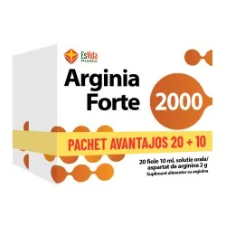 Pachet Promo 20 + 10 Arginia Forte 2000 10ml, fiole buvabile, Esvida Pharma