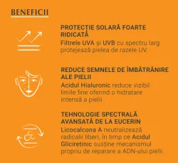 Protectie solara Sun Face Fluid Photoaging Control SPF50+, 50ml, Eucerin