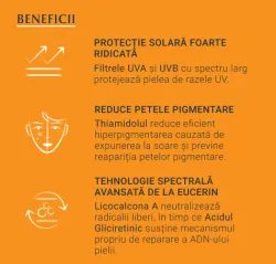 Crema de Fata SPF50+ Sun Protection Pigment Control, 50ml, Eucerin