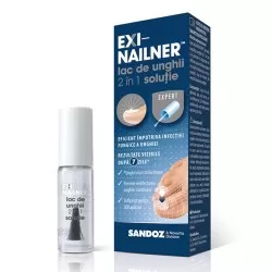 Exinailner lac de unghii 2 in 1, 5 ml, Sandoz