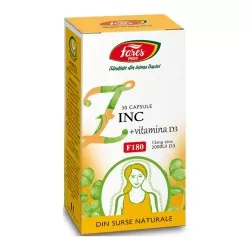 Zinc cu Vitamina D3, 30 capsule, Fares