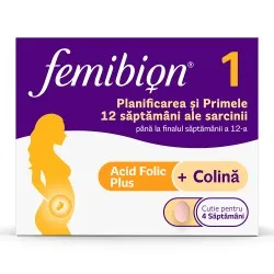 Femibion 1 Planificare si Sarcina, 28 comprimate filmate