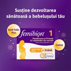 Femibion 1 Planificare si Sarcina, 28 comprimate filmate
