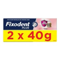 Pachet Crema adeziva pentru proteza dentara Plus Food Barrier Neutral, 40 g + 40 g, Fixodent