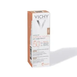 Fluid colorat SPF50+ cu actiune impotriva foto-imbatranirii tenului, nuanta deschisa-medie, Vichy