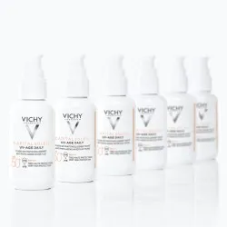 Fluid colorat SPF50+ cu actiune impotriva foto-imbatranirii tenului, nuanta deschisa-medie, Vichy