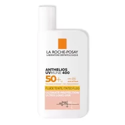 Fluid colorat cu protectie solara SPF 50+, pentru fata, textura ultra-fluida pentru ten sensibil, 50 ml, Anthelios, La Roche Posay