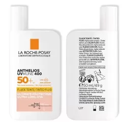 Fluid colorat cu protectie solara SPF 50+, pentru fata, textura ultra-fluida pentru ten sensibil, 50 ml, Anthelios, La Roche Posay