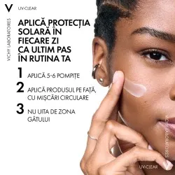 Fluid cu protectie solara SPF 50+ pentru fata, cu acid salicilic si niacinamida, ten gras cu tendinta acneica, 40 ml, Vichy
