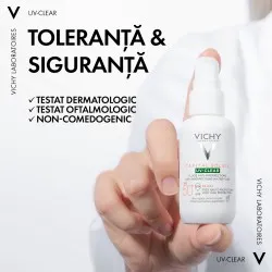 Fluid cu protectie solara SPF 50+ pentru fata, cu acid salicilic si niacinamida, ten gras cu tendinta acneica, 40 ml, Vichy