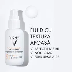 Fluid pentru protectie solara cu actiune impotriva foto-imbatranirii tenului SPF50+ Capital Soleil, 40 ml, Vichy