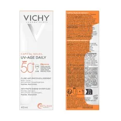 Fluid pentru protectie solara cu actiune impotriva foto-imbatranirii tenului SPF50+ Capital Soleil, 40 ml, Vichy