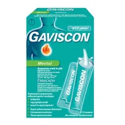 Gaviscon Mentol suspensie orala, 12 plicuri, Reckitt Benckiser Healthcare