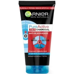 Gel de curatare 3 in 1 Pure Active Charcoal Skin Naturals, 150 ml, Garnier