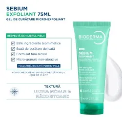 Gel Exfoliant Sebium, 75ml, Bioderma