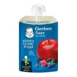 Piure bebelusi cu mar si fructe de padure, 6 luni+, 150 g, Gerber