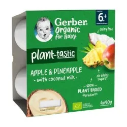 Gerber Organic Desert din Mango, Ananas si Cocos 90g -buc x 4