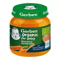 Morcovi si cartofi dulci +4 luni, 125g, Gerber