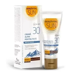 Crema alpin pentru fata SPF 30 Sun, 30 ml, Gerovital