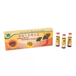 Ginkgo Biloba, Ginseng si Royal Jelly, 10 fiole, Yongkang International