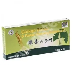 Ginkgo Biloba si Panax Ginseng, 10 fiole x 10ml, Sanye