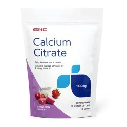 Calciu Citrat Caramele cu Aroma Naturala de Fructe de Padure si Frisca, 30 Caramele, GNC